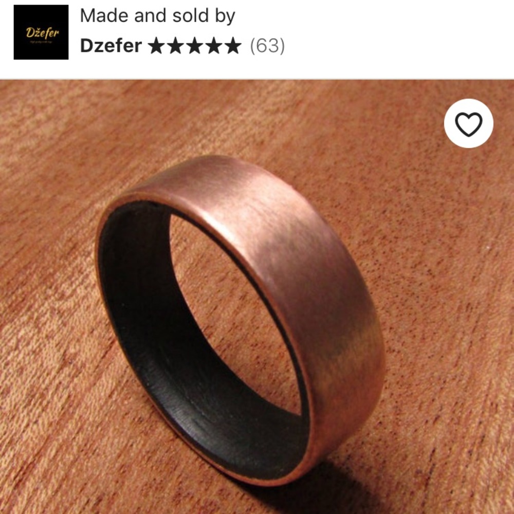 NWT Copper and Wood Wedding Band/Ring